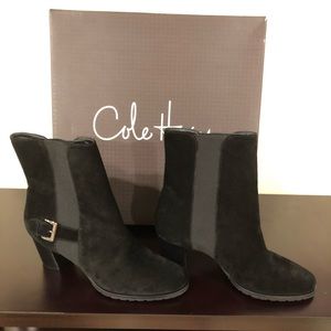 Cole Haan Callan short boot, black suede size 8